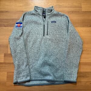 Men's Patagonia Birch Gray 1/4 Zip Budweiser Fleece Better Sweater Jacket Sz 2XL